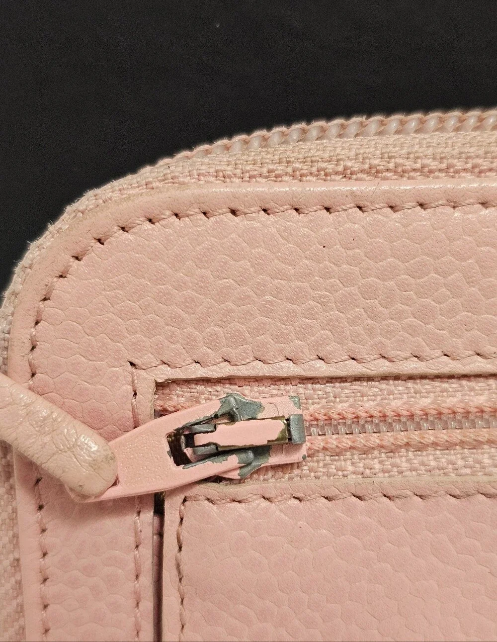Authentic Vintage Chanel Pink Caviar Leather Zip-Around Wallet